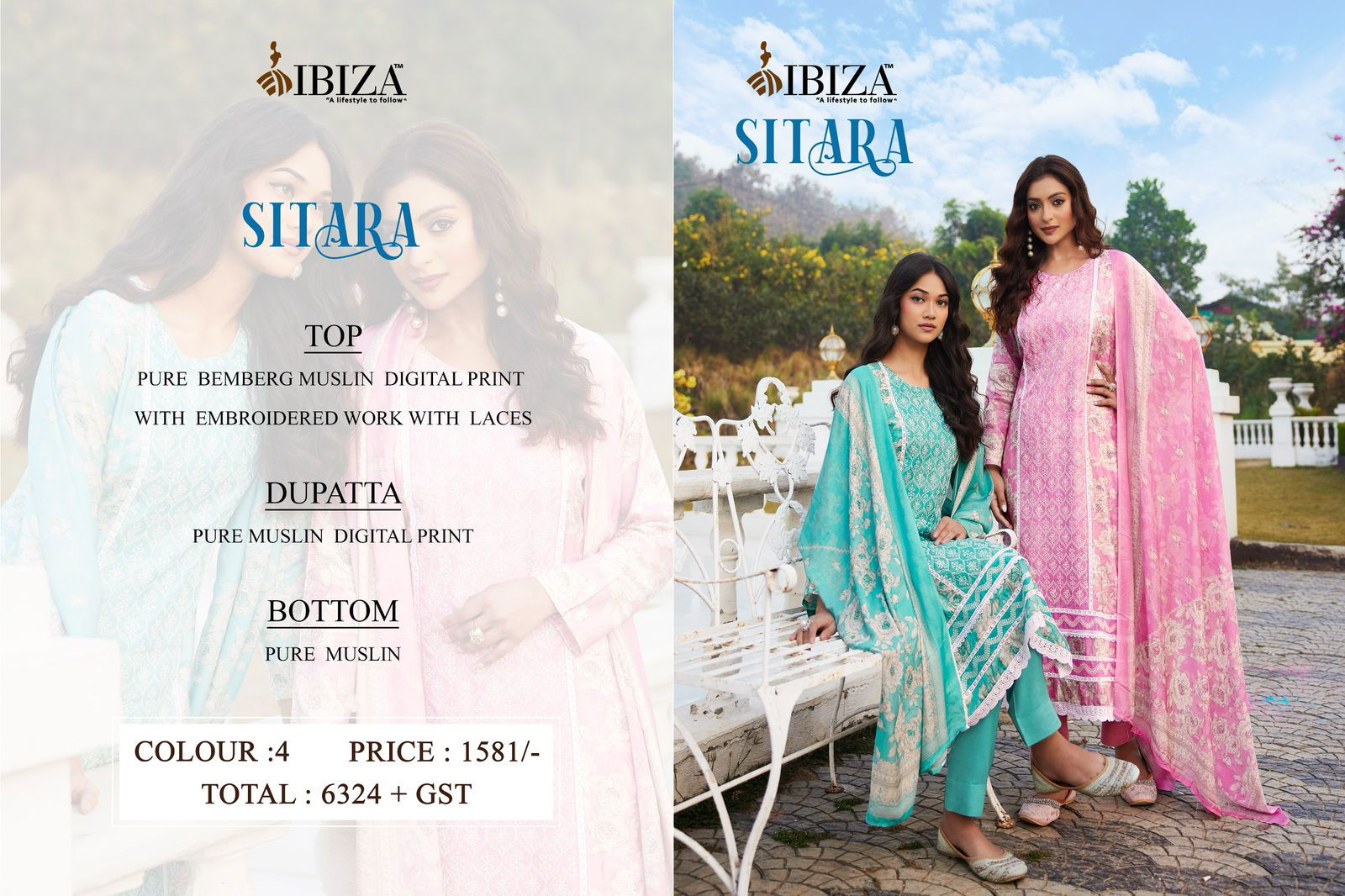 Sitara By Ibiza Muslin Printed Designer Salwar Kameez Wholesale Shop In Surat